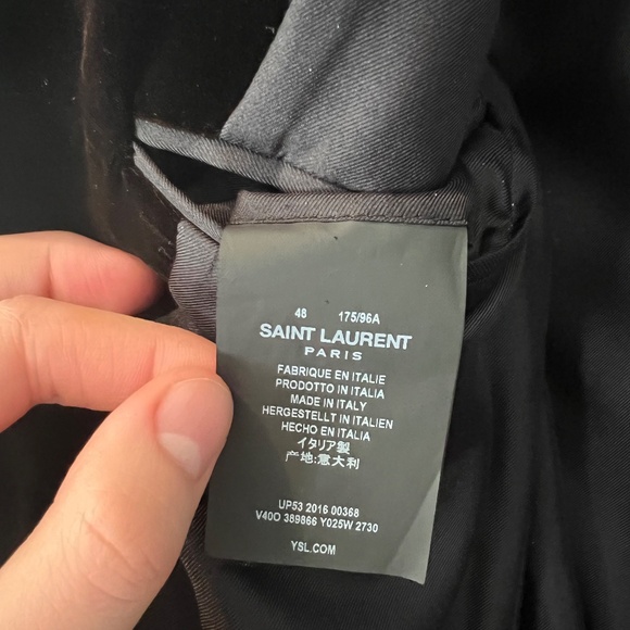 Hedi Slimane, Saint Laurent- Smoking Blazer/Jacket, Brown, Velvet Size 48 - Picture 9 of 13